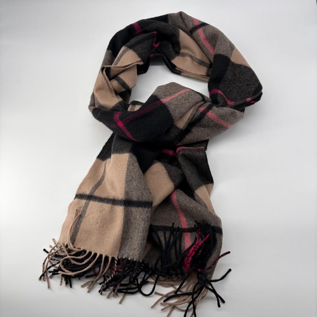 16226✨ジョンストンズ カシミヤ100% 大判ストール マフラー チェック