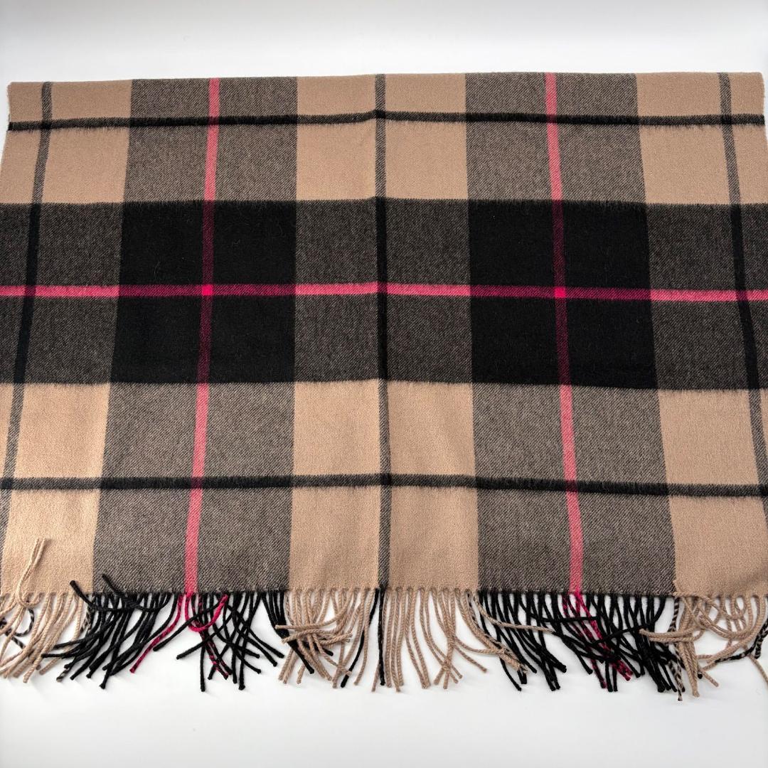 16226✨ジョンストンズ カシミヤ100% 大判ストール マフラー チェック