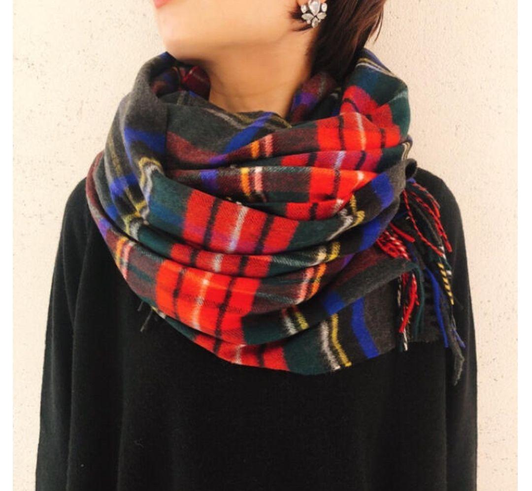 りこ★ジョンストンズ大判ストール日本限定カラーチャコールグレースチュワート