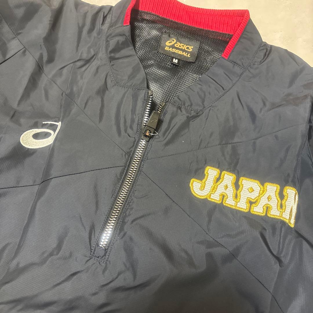 asics JAPAN 野球ジャケット Mサイズ ネイビー　サムライJapan