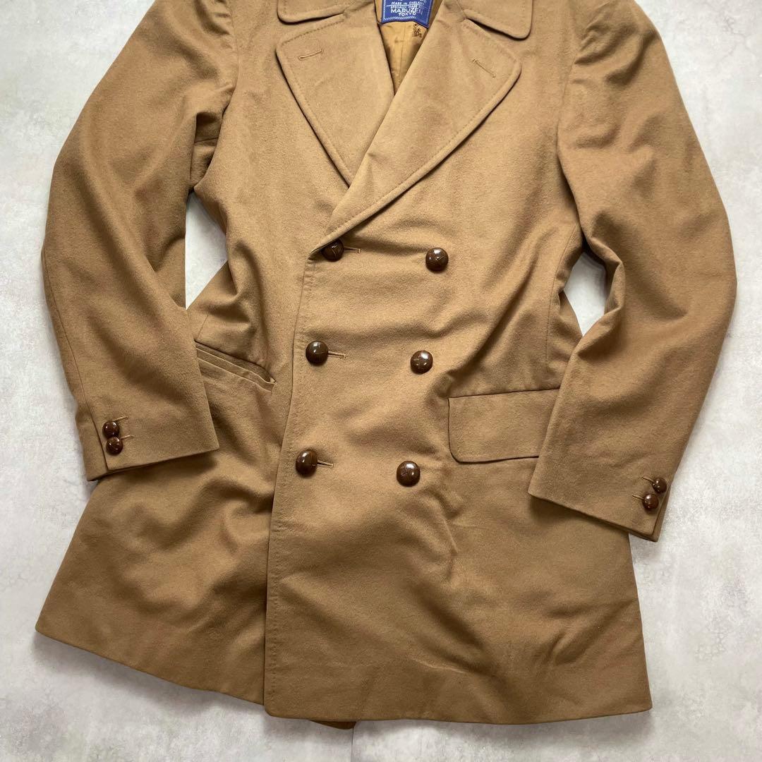 希少 良品 バーバリー ダブルチェスターコート くるみ釦 裏地総柄 キャメル L