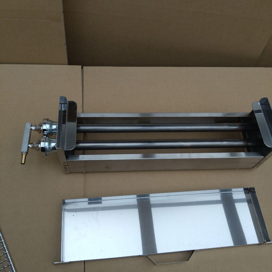 ５日以内に発送します ★ 新品 焼鳥器 串焼き機 プロパンガス 網付き 送料無料