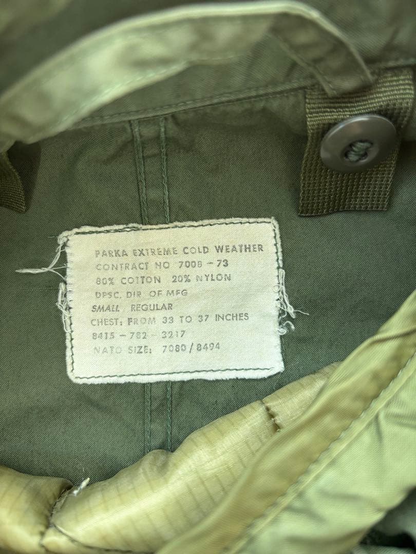 割引有コメント確認実物 USED米軍 M-65フィッシュテール シェルライナー