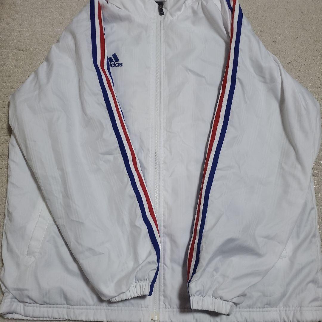 【美品】adidas　ナイロンジャージ　上下セット　メンズOサイズ　厚手裏地付き