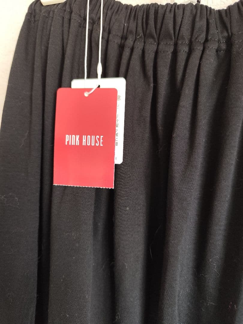 PINK HOUSE☆裾フリルブラックロングスカート
