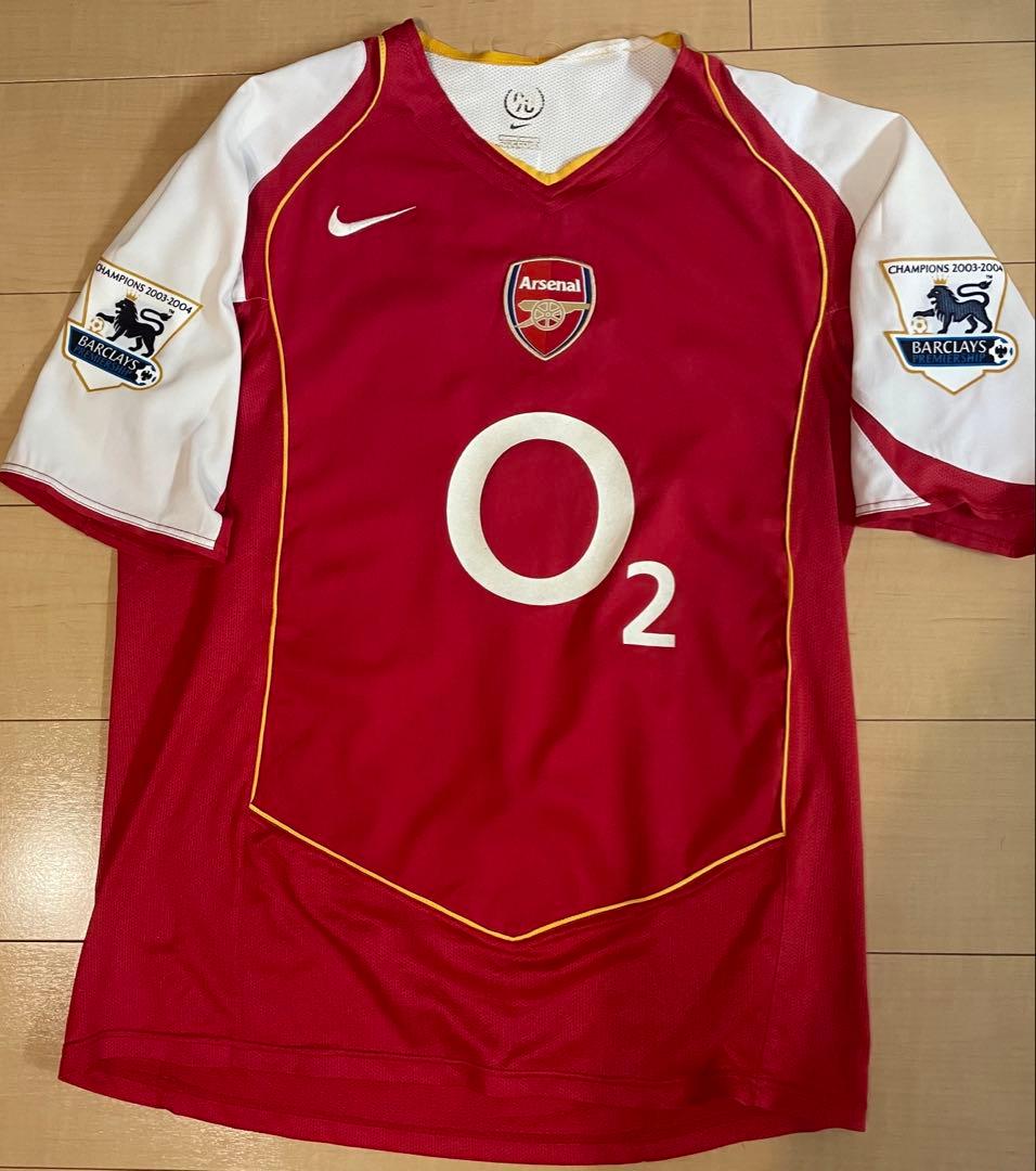 ナイキプレミアリーグアーセナル04サッカーホームユニフォーム赤白黄14