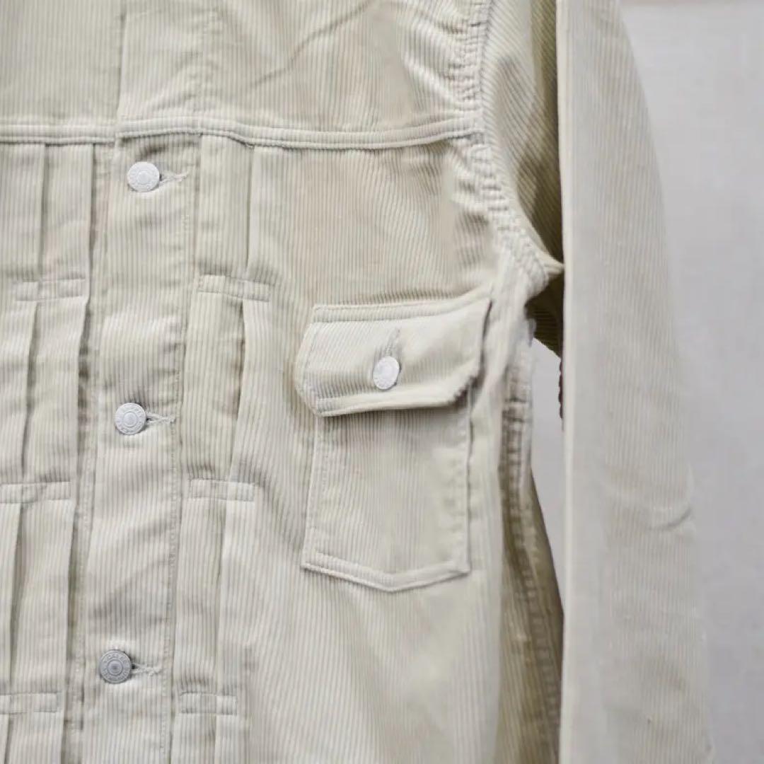 1ST ファーストタイプ ノーカラー コーデュロイ ジャケット　XL アイボリ