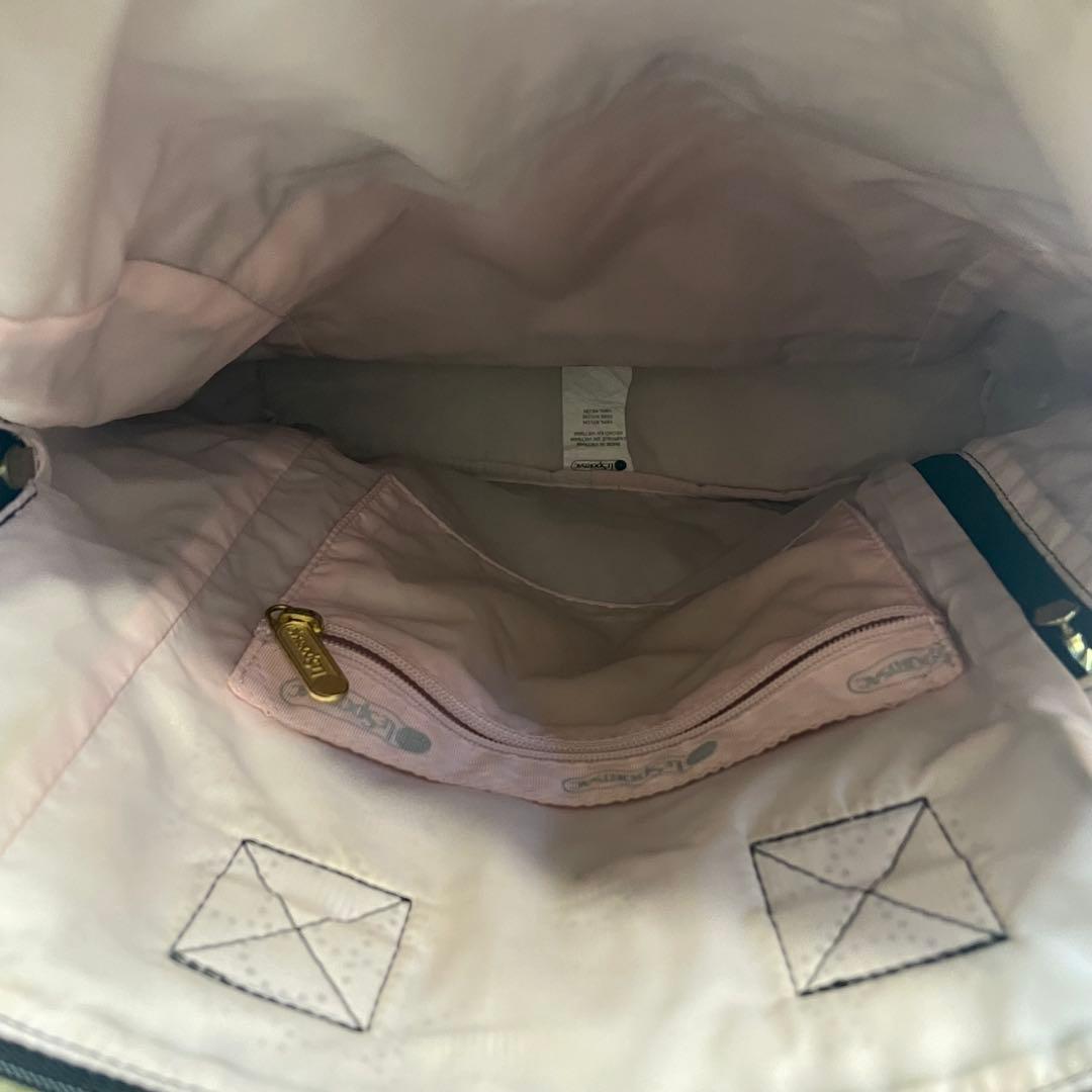 レスポートサック 2way リュック キルティング A4可 黒　花　フラワー