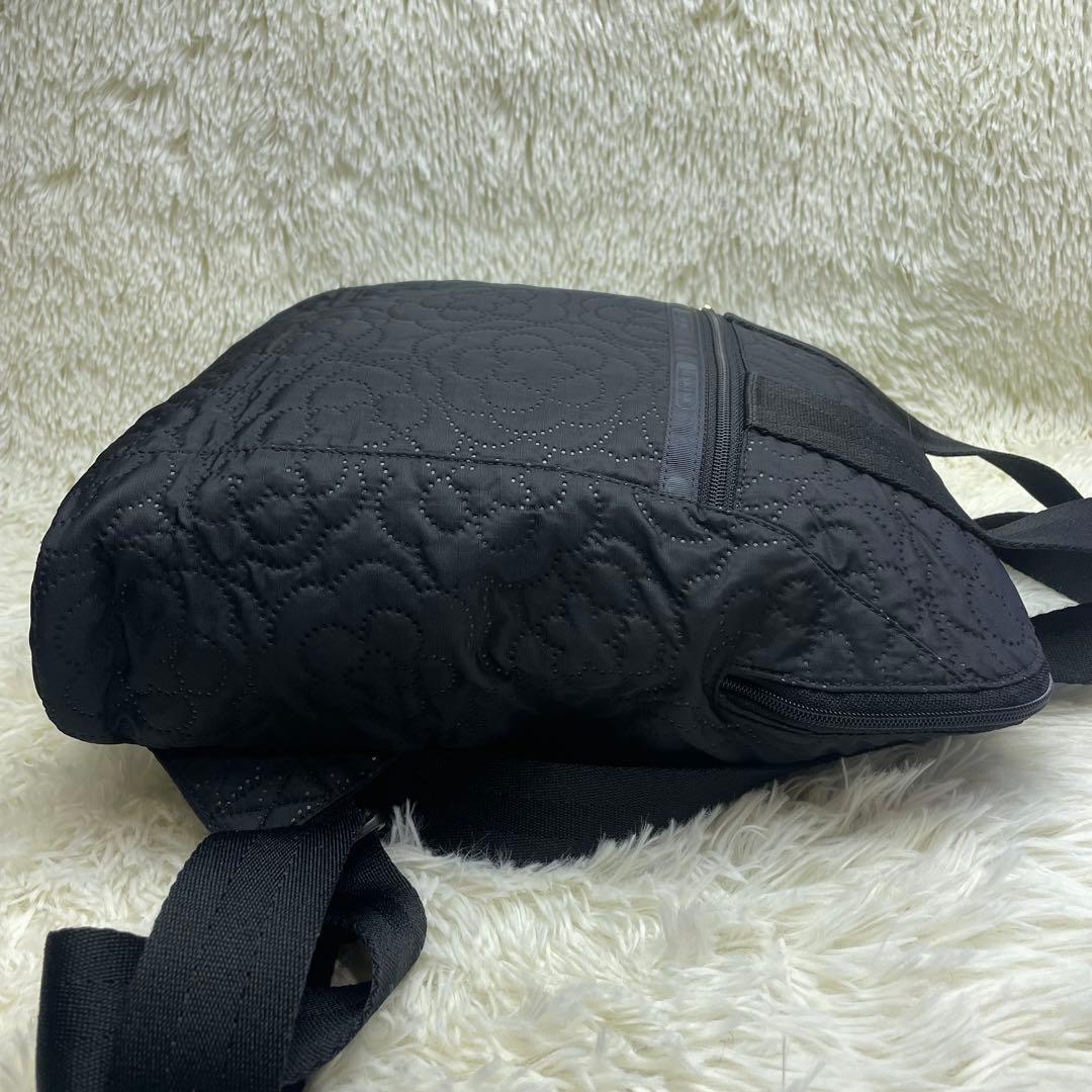 レスポートサック 2way リュック キルティング A4可 黒　花　フラワー