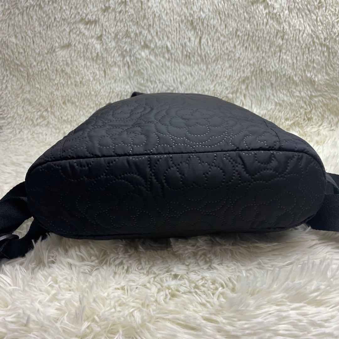 レスポートサック 2way リュック キルティング A4可 黒　花　フラワー