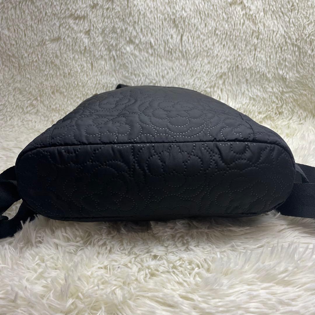 レスポートサック 2way リュック キルティング A4可 黒　花　フラワー