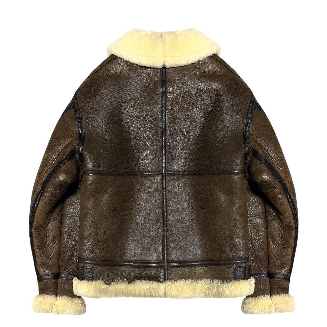 23.7万 米製 AVIREX B-3 ムートン フライトジャケット 38 羊革