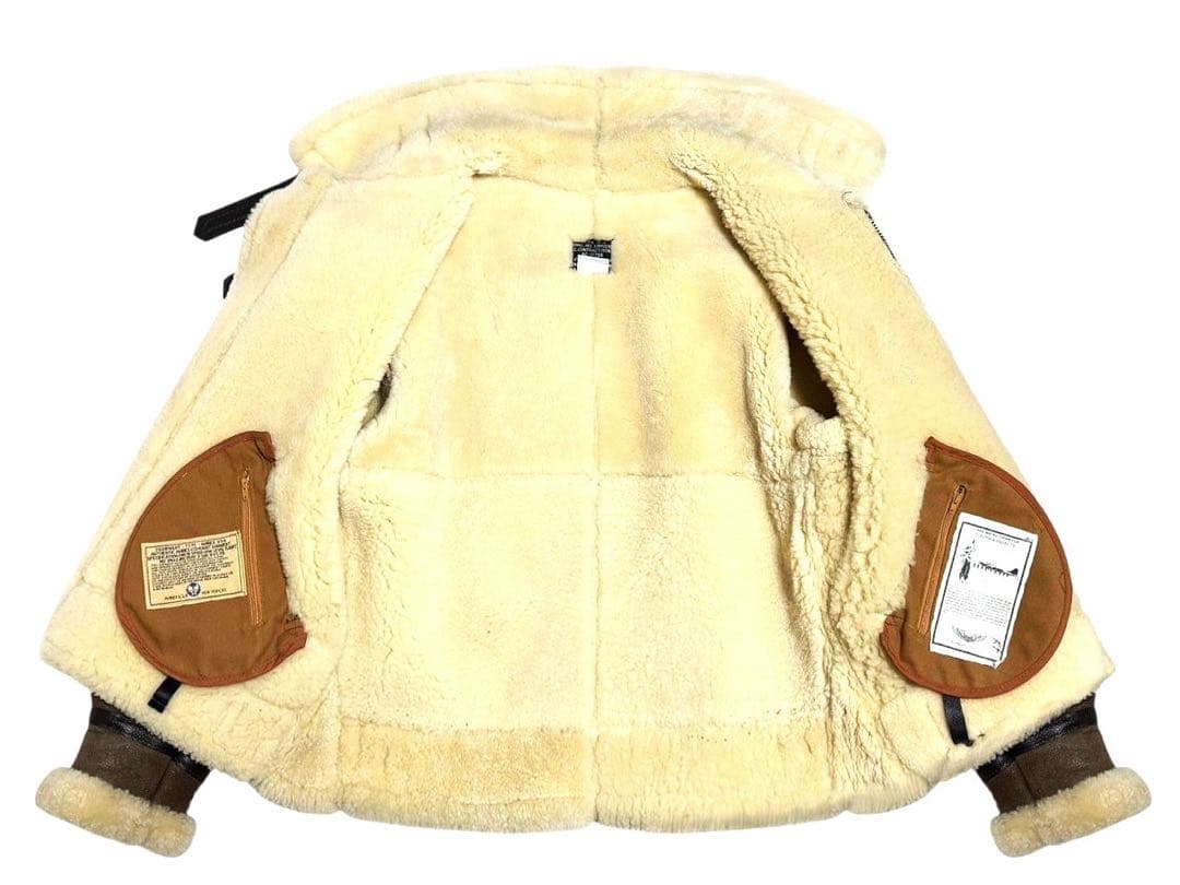 23.7万 米製 AVIREX B-3 ムートン フライトジャケット 38 羊革