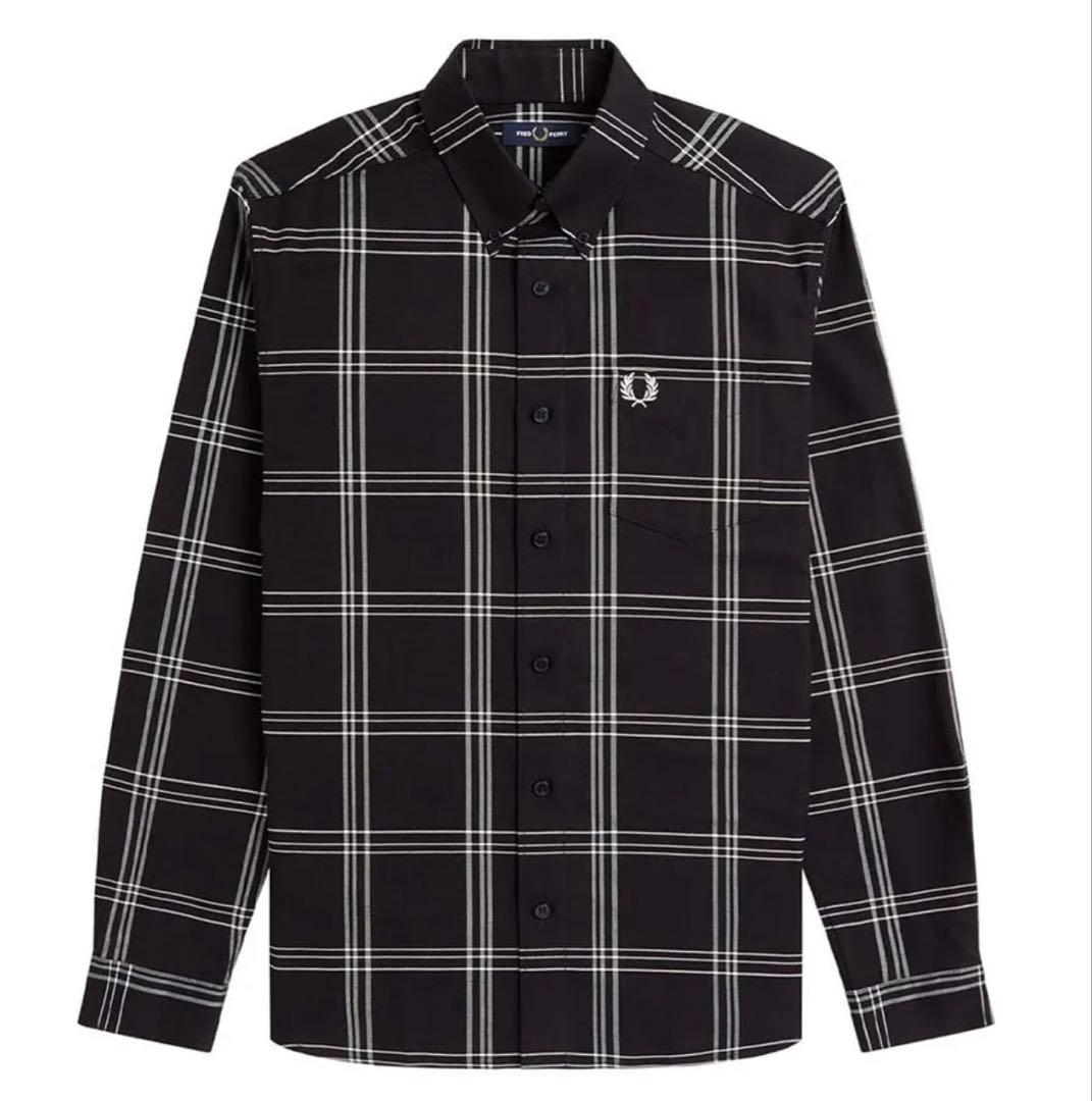 【新品】FRED PERRY Black チェックシャツ Mサイズ