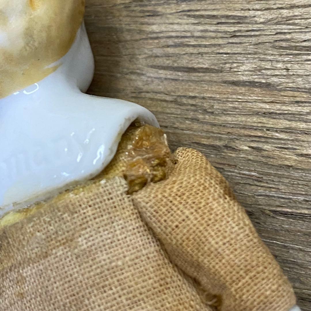 ドイツアンティーク チャイナヘッドドール 15cm ブロンド ビスクドールセット