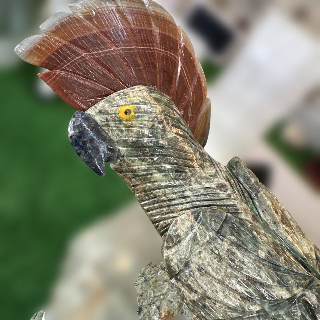 天然石 鳥 彫刻 置物 大型 インテリア