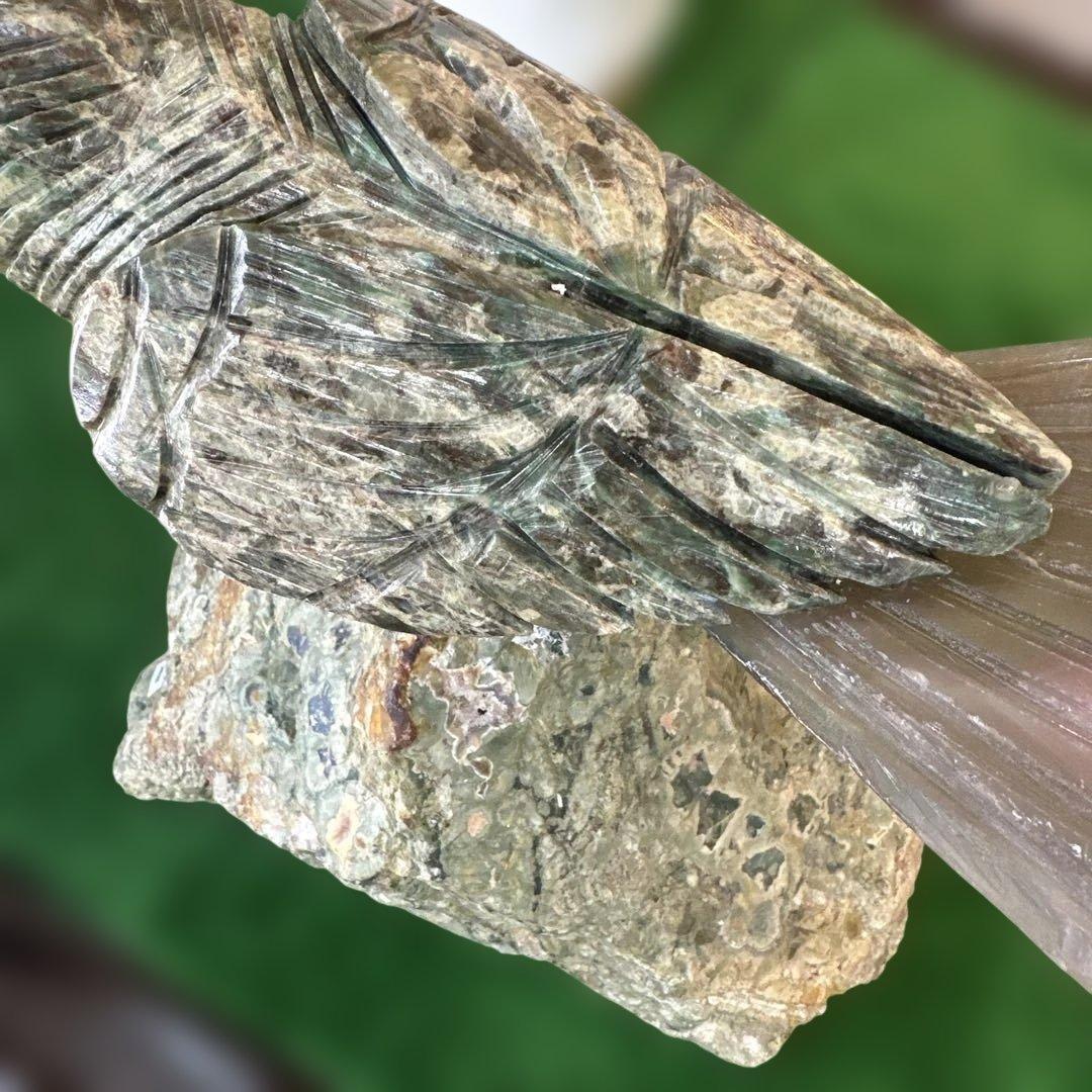 天然石 鳥 彫刻 置物 大型 インテリア