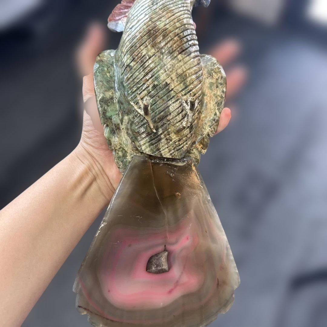 天然石 鳥 彫刻 置物 大型 インテリア