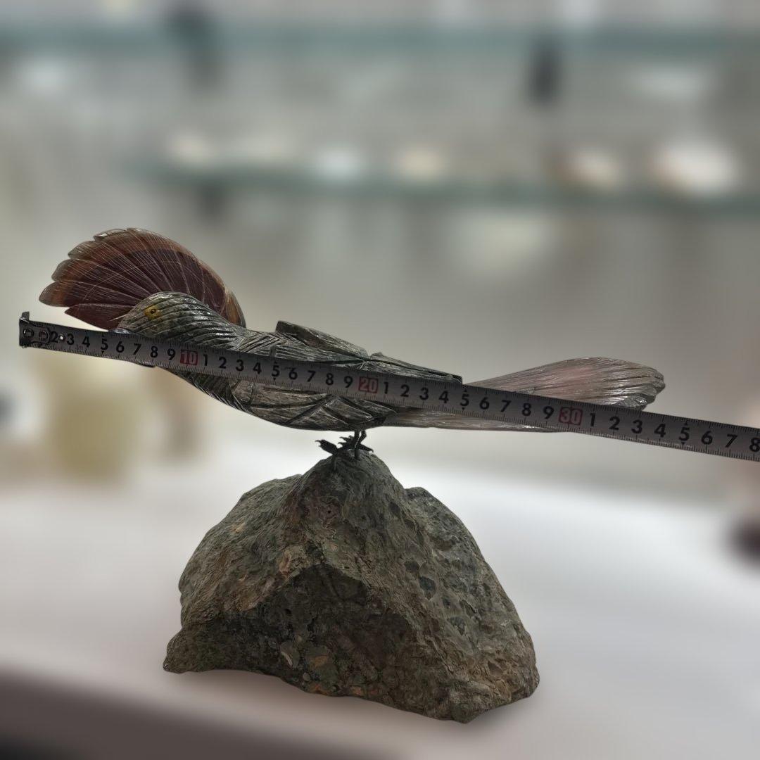 天然石 鳥 彫刻 置物 大型 インテリア