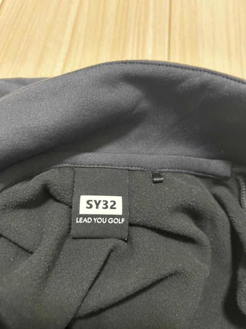 美品 SY32 by SWEET YEARS ゴルフ 裏起毛ハーフジップシャツ