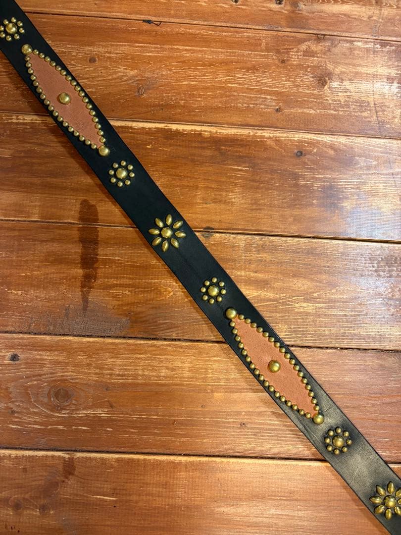 スタッズベルト 真鍮 茶芯 31インチ〜34インチ