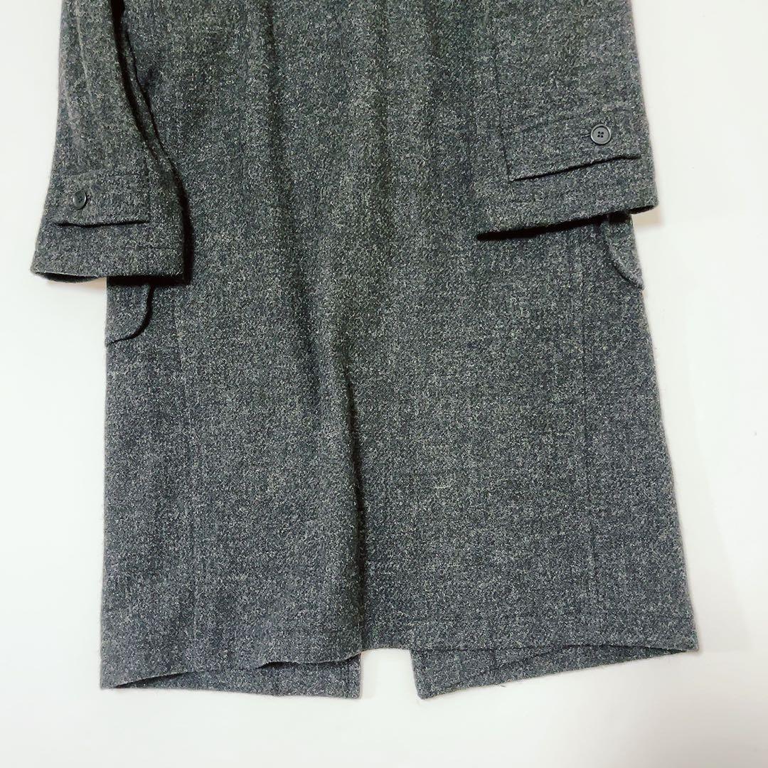 美品 マーガレットハウエル ハリスツイード ダッフルコート チャコールグレー M