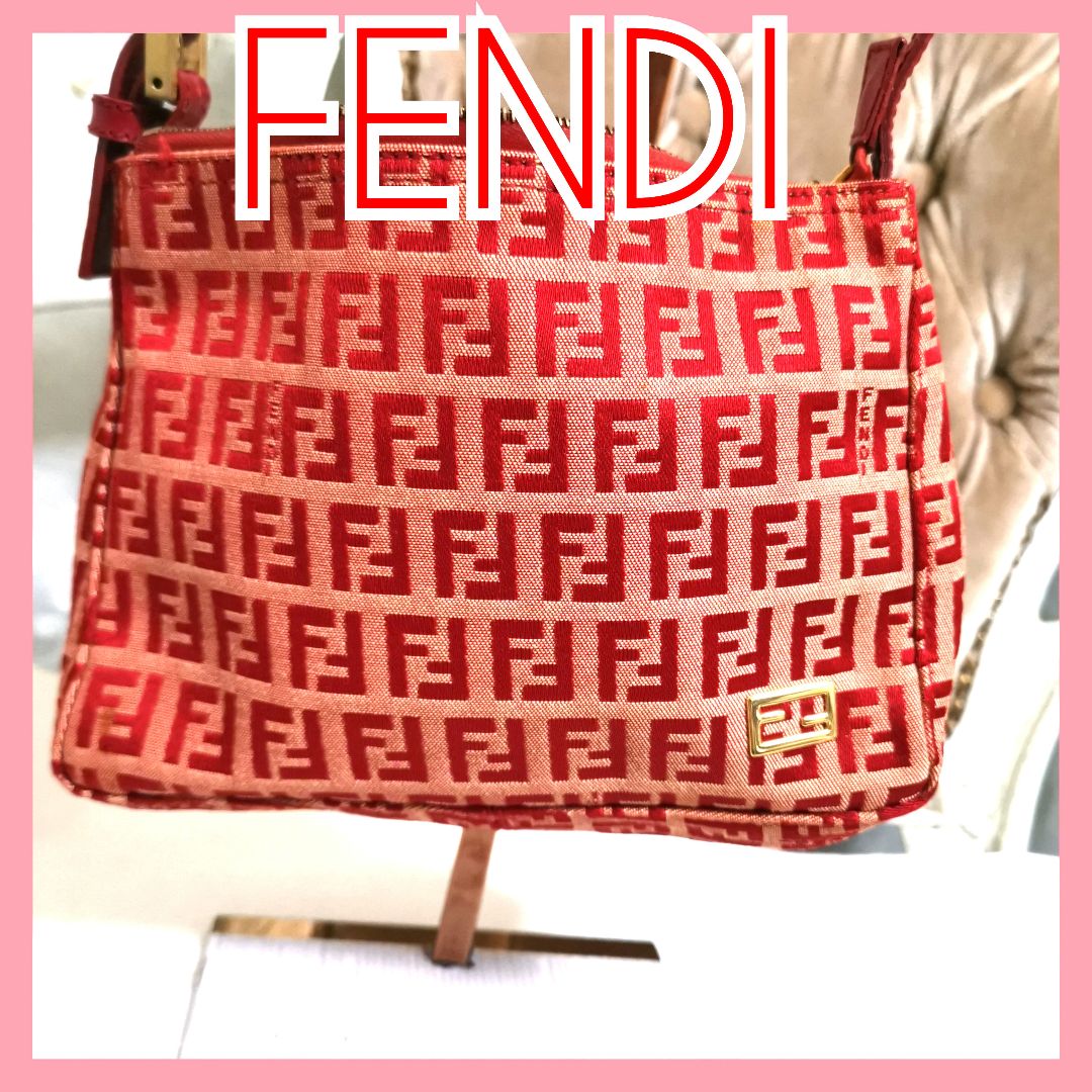 鑑定済】フェンディFENDIズッキーノ ハンドバッグFF金具アクセサリー