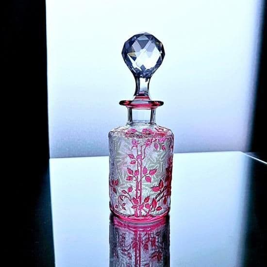 花のオールドバカラ エグランチエの香水瓶#59【1916年カタログ】ピンク