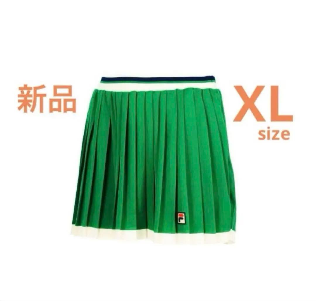 No.581 FILA たっぷりプリーツの魅惑のグリーンスコート★XL★