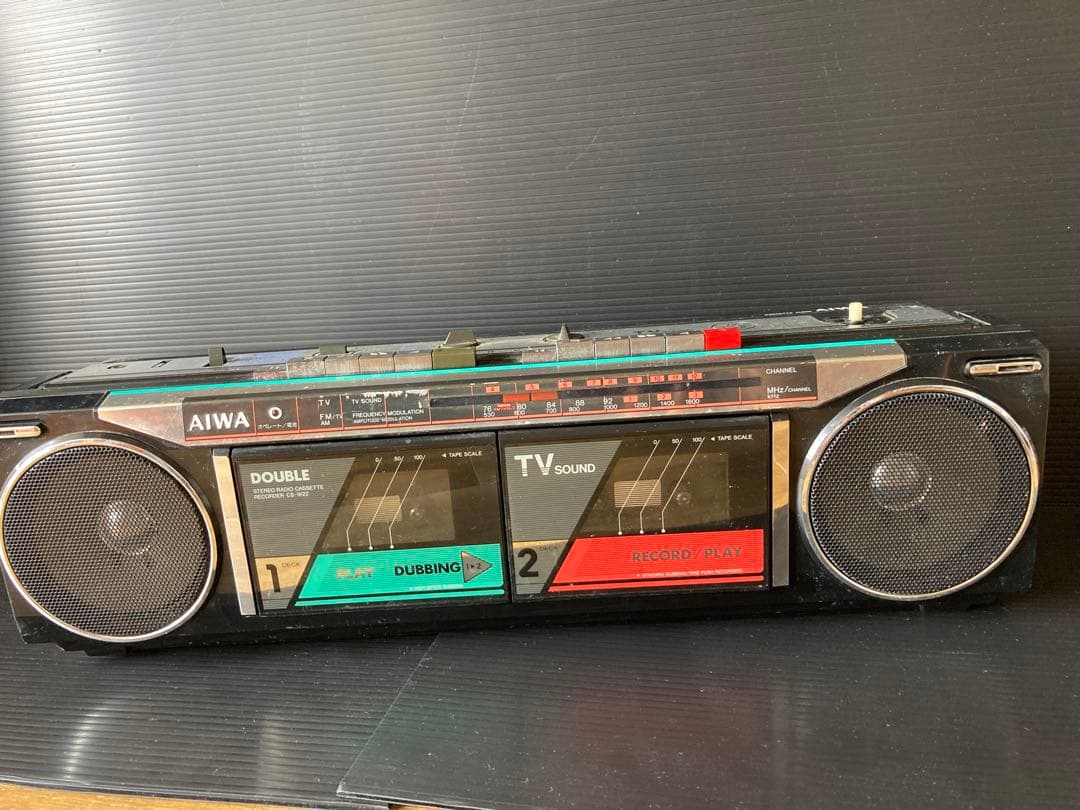 AIWA ダブルカセットデッキ CS-W22ラジカセ ジャンク品 昭和レトロ