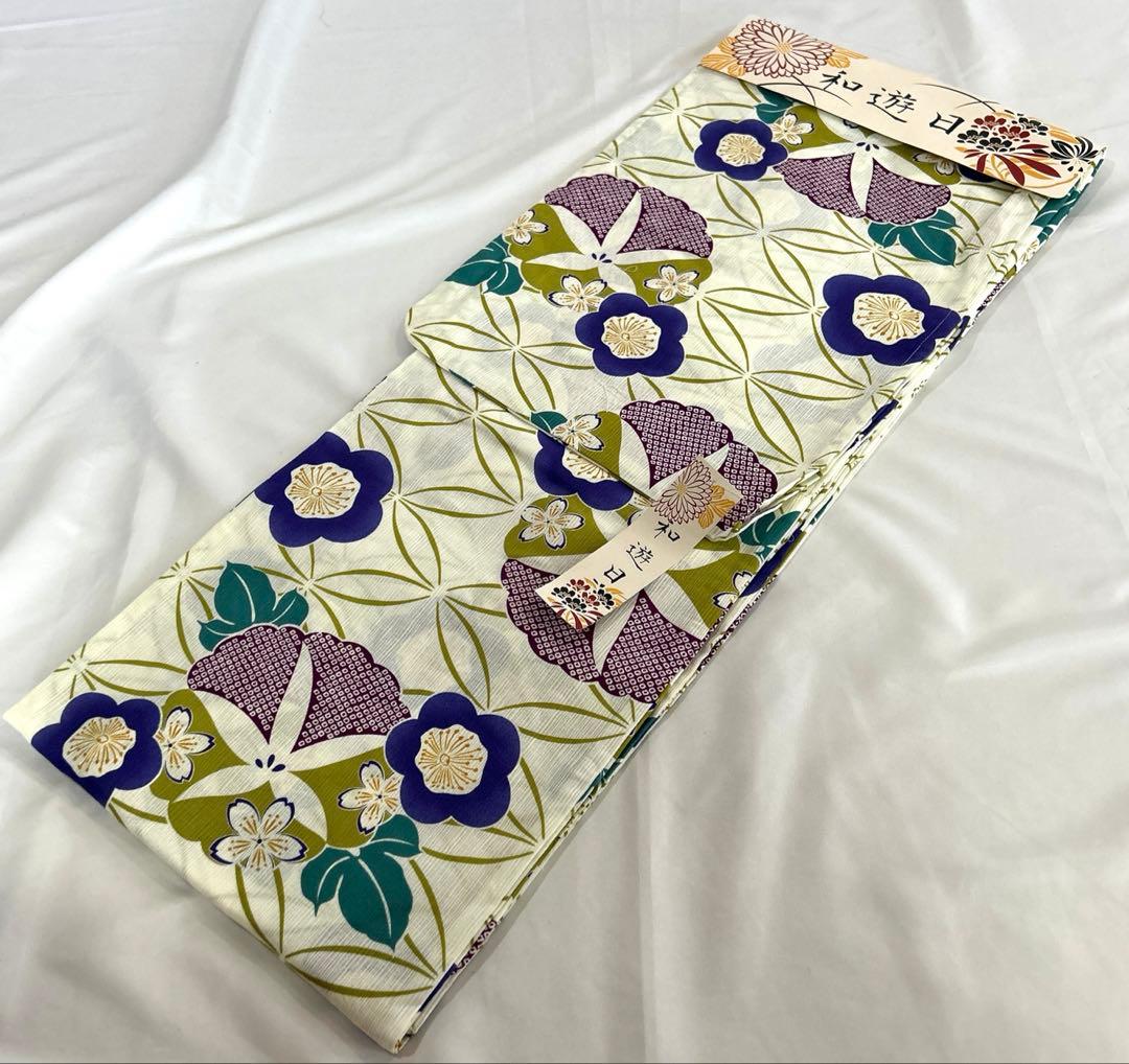 浴衣ラスト1点【未使用品】✭和遊日✭《綿麻》TL サイズ✭着物丈 170 裄70