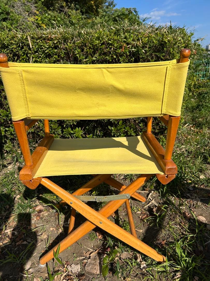 テレスコープ ビンテージ イエロー ディレクターズチェア 2脚セット