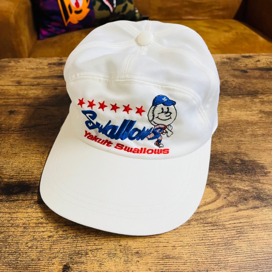 ヤクルトスワローズ ボール坊や ヴィンテージ キャップ 当時物 刺繍