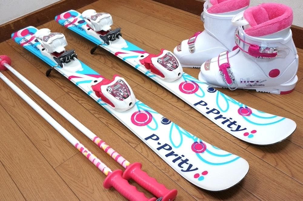 メンテ済 90cm 靴18cm P.PRITY 子供用スキーセット