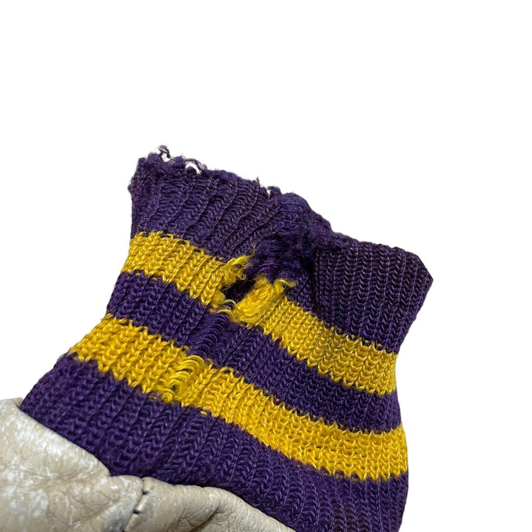 60s70sデロングスタジャン古着紫パープルワッペンレザー本革袖革インディアン