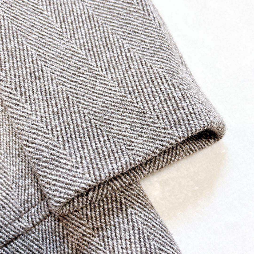 新品同様✨　アクアスキュータム　チェスターコート　ダブル　ヘリンボーン　カシミヤ