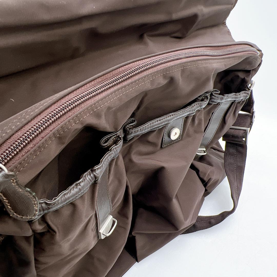 TOMORROWLAND ナイロン レザー ショルダーバッグ A4可　f399