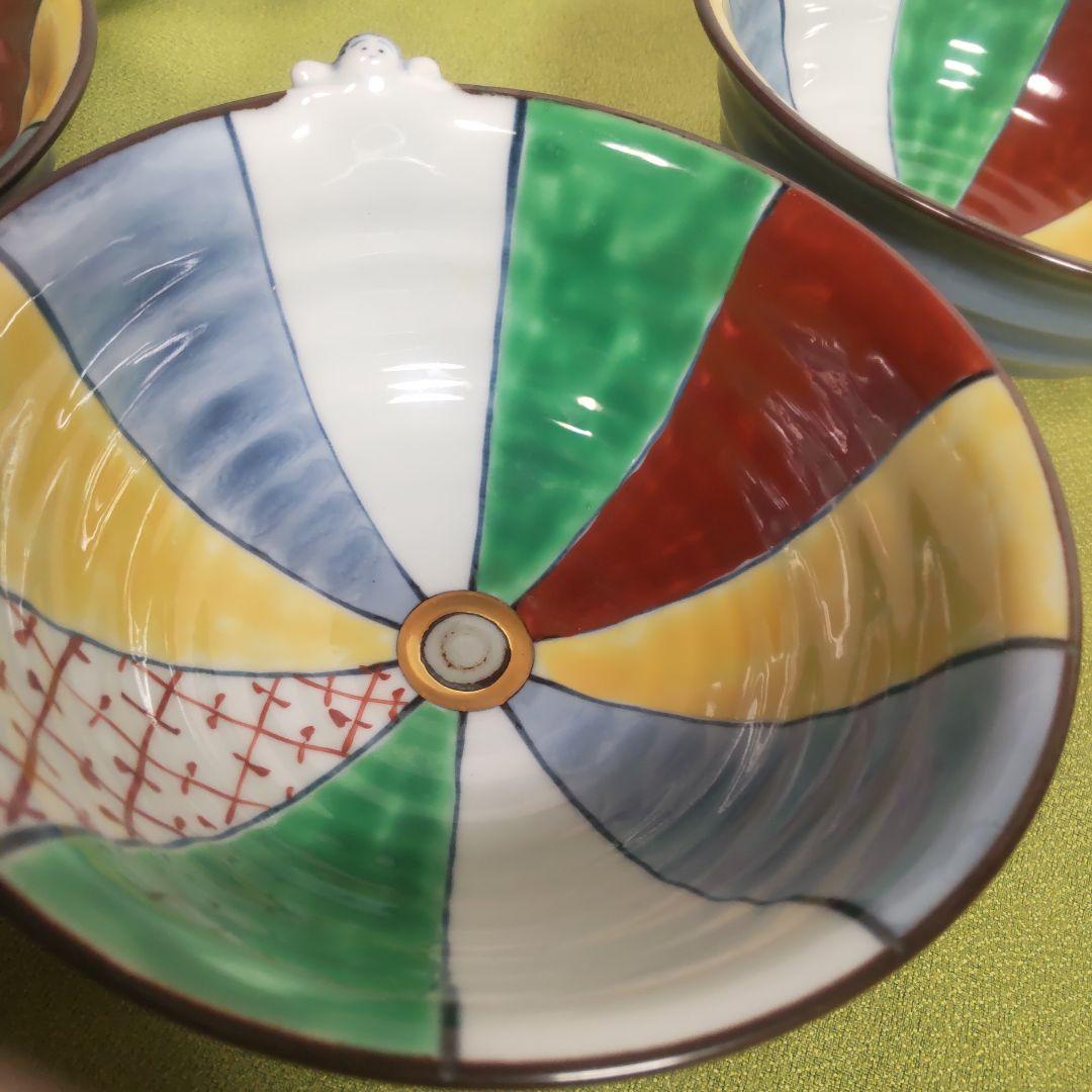 九谷焼 一閑人 紙風船 小丼 小どん 椀 皿 茶碗　 5客