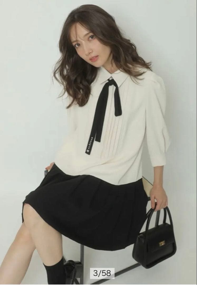 アプワイザーリッシェ〈CLATHASコラボ〉ボウタイプリーツミニ