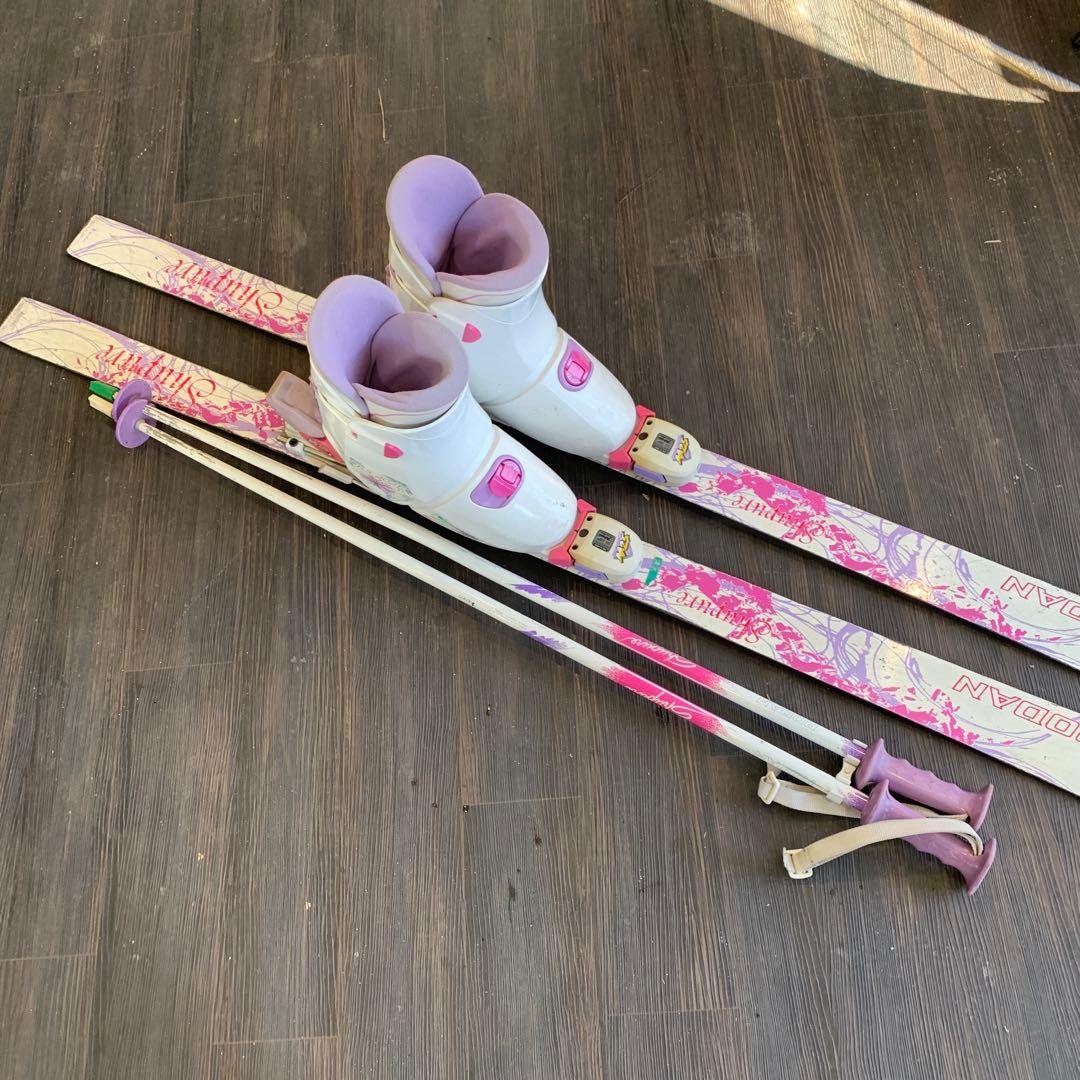 スキー板セット　スキー板16… スキーブーツ 22.5 ストック付