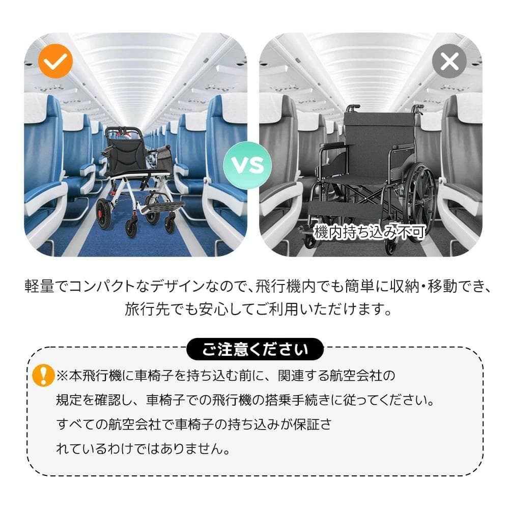 訳あり新品　車椅子 アルミ製 軽量 介助用 コンパクト介護用品1383-170