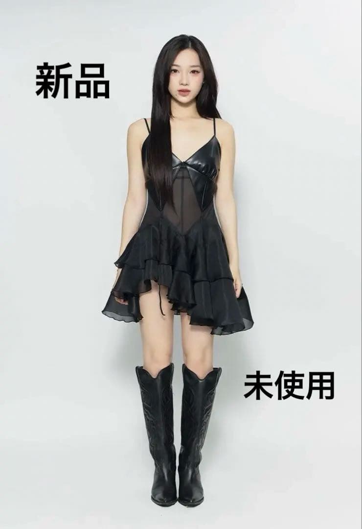 ワンピース THE RED THREAD layered ruffle dress mini