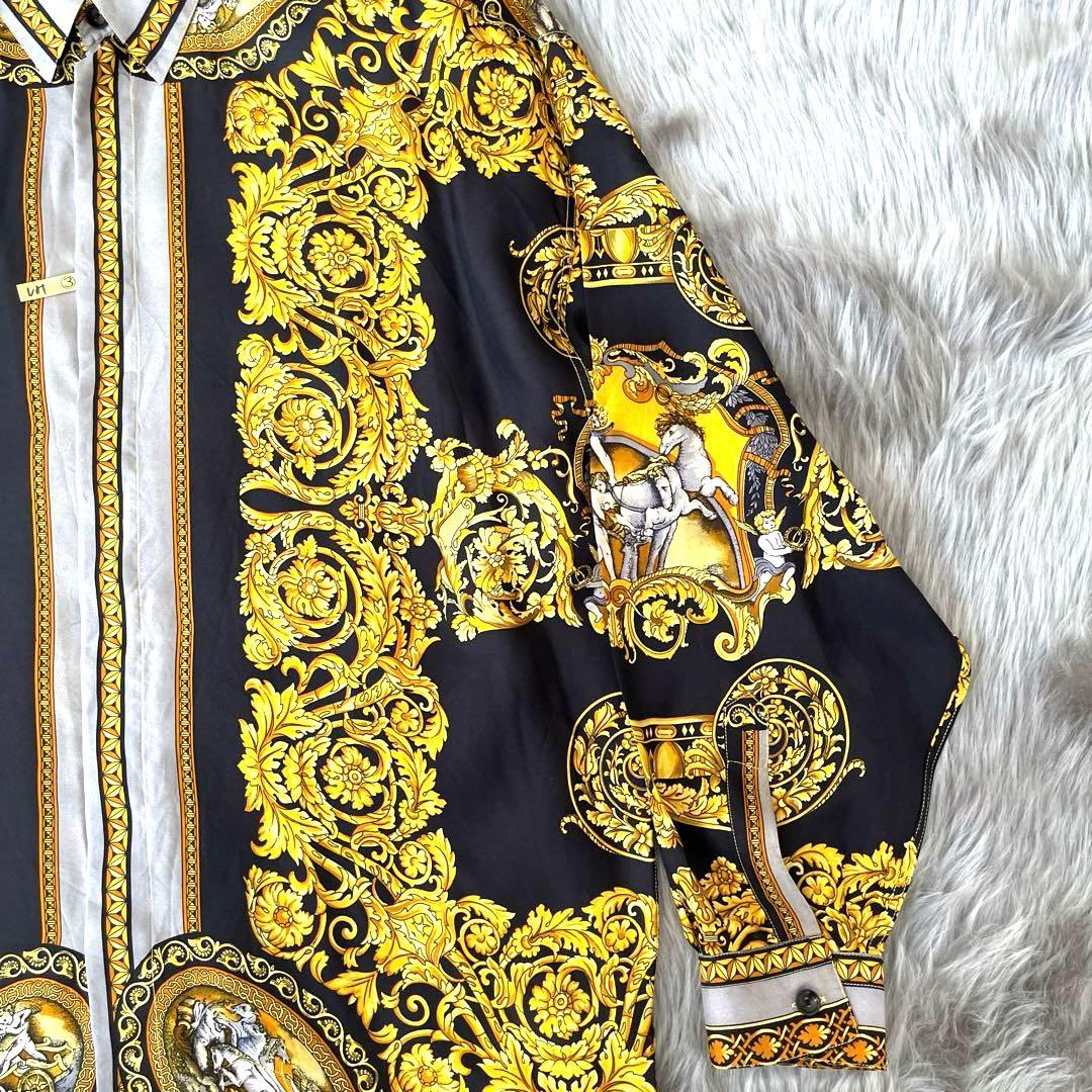 ヴェルサーチ V2 by versace バロック柄シャツ シルク - メルカリ