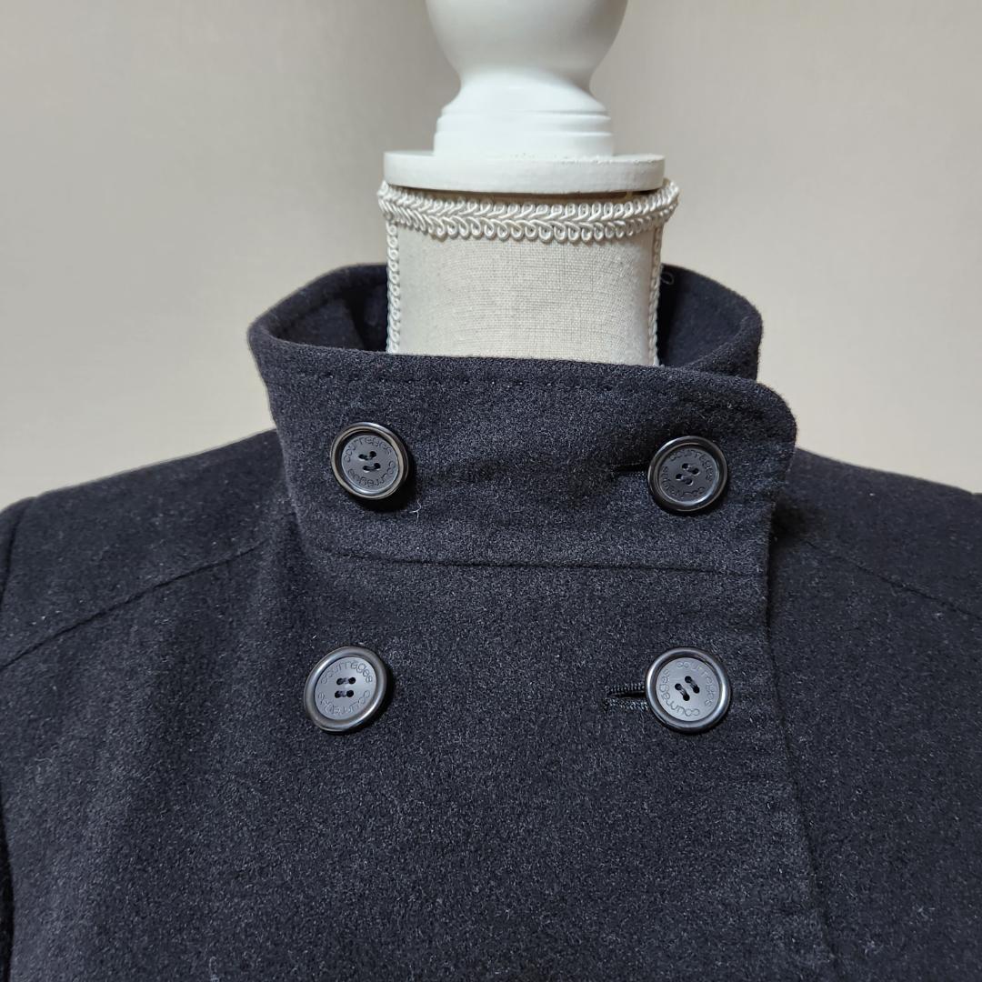 フリマ屋さん専用　クレージュ　ブラック　コート　手縫い仕上げ