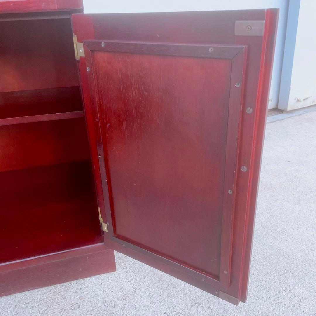 美品】オールドカリモク ダークブラウン 木製キャビネット サイド