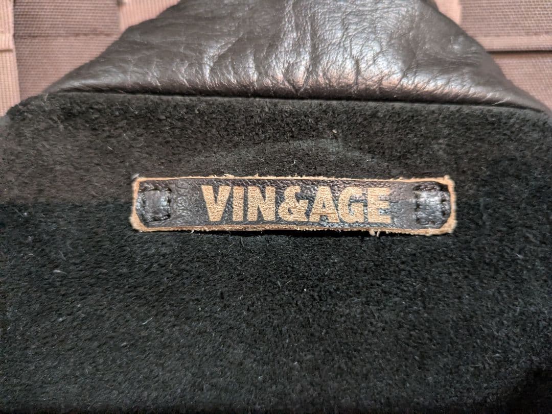 Vin&Age ヴィンアンドエイジ 稲妻デザイン レザーベスト サイズ38(M)