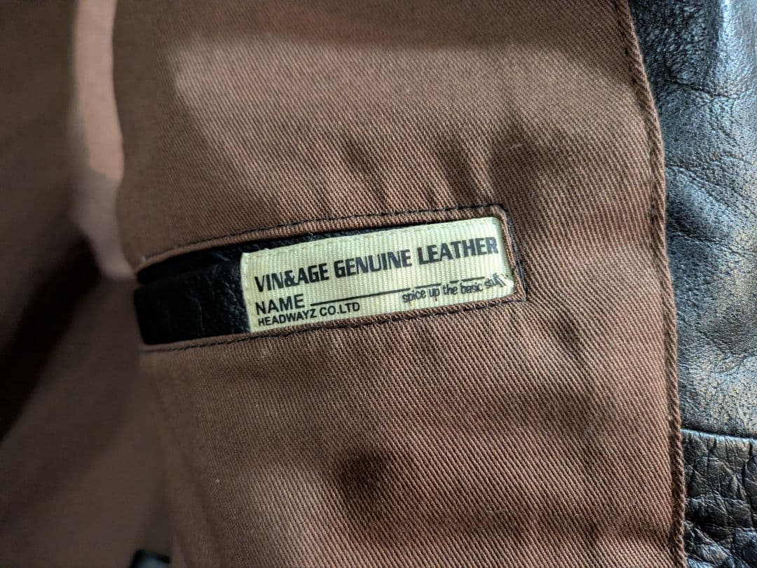 Vin&Age ヴィンアンドエイジ 稲妻デザイン レザーベスト サイズ38(M)