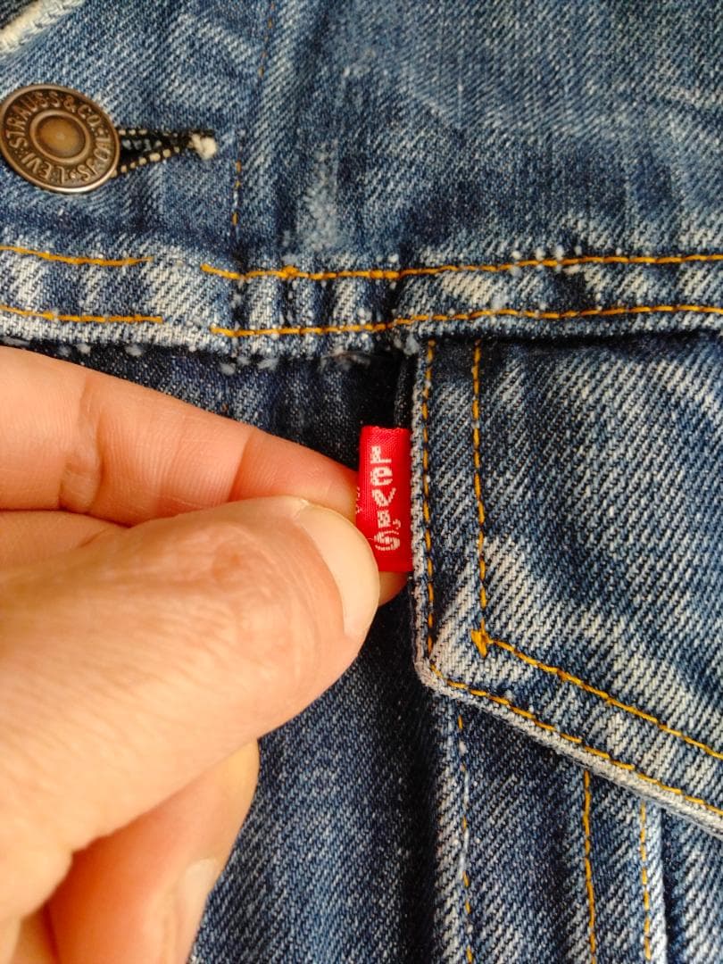 ビンテージ70年代LEVIS70505-0217布ケアタグ付きデニムGジャン44