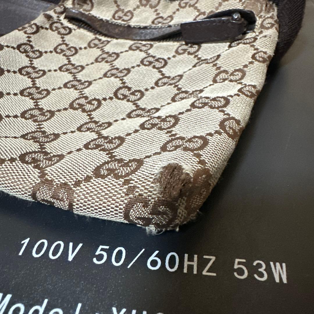 グッチ ボディバッグ GG柄 ジャガード キャンバス レザー ベージュ