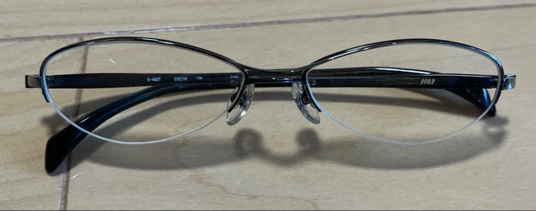 美品 フォーナインズ S-450T メガネ オーバル・ハーフリム 999.9